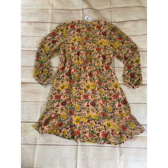 NWT Loft Women's Yellow Flounce Wrap Dress Long Sleeve - Small - Picture 13 of 14